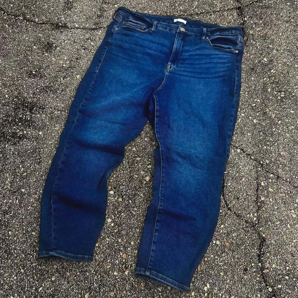 Good American Good Petite Skinny Jeans Size 18 Blue Dark Wash Stretch